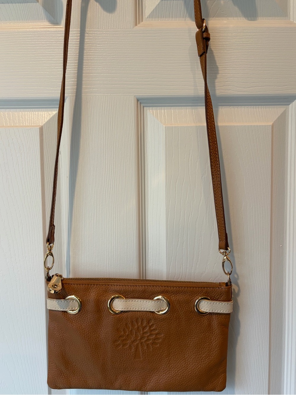 Mulberry cognac and cream cross body purse - Picture 3 of 6